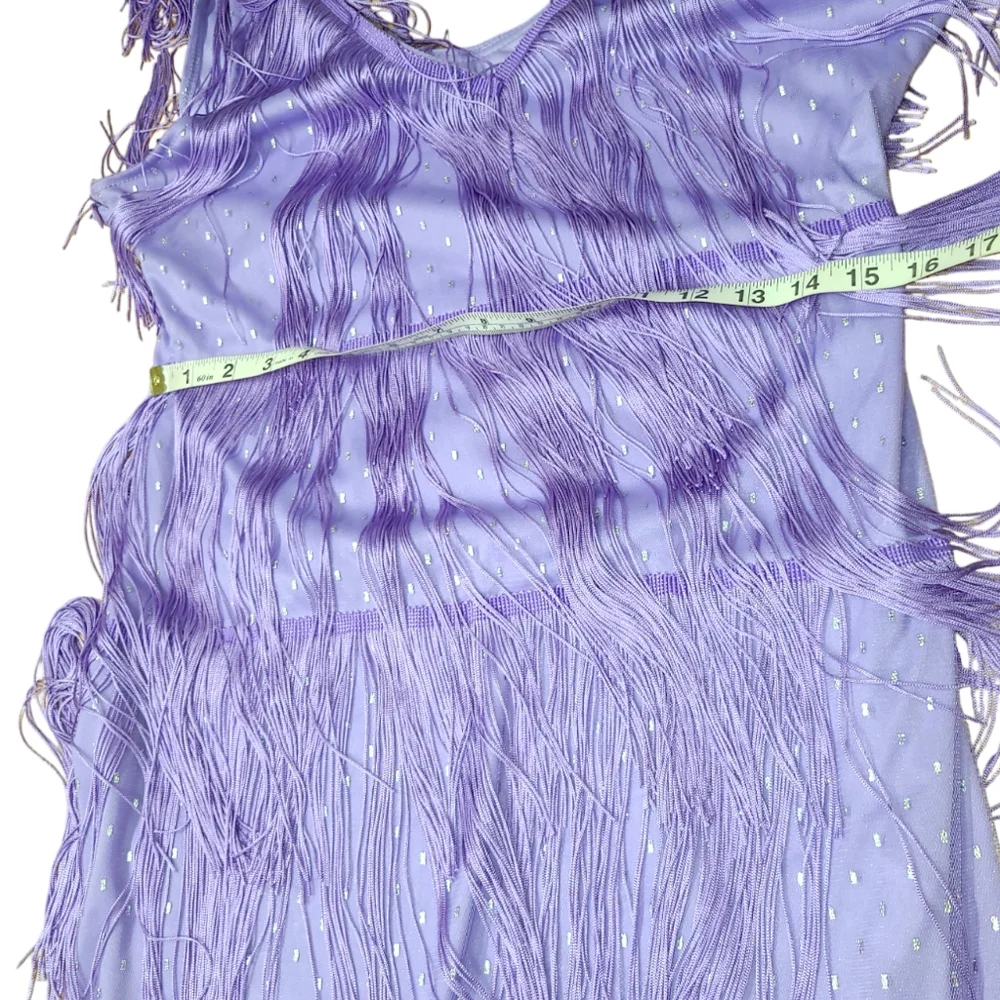 Elegant Purple Fringe Dress - Picture 10 of 13